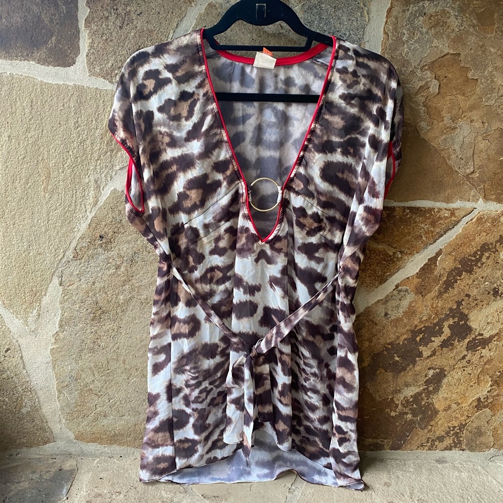 Becca by Rebecca Virtue animal print cover-up top